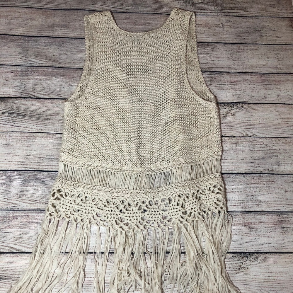 Love By Design Boho Crochet Knit Cardigan Vest - Picture 5 of 5